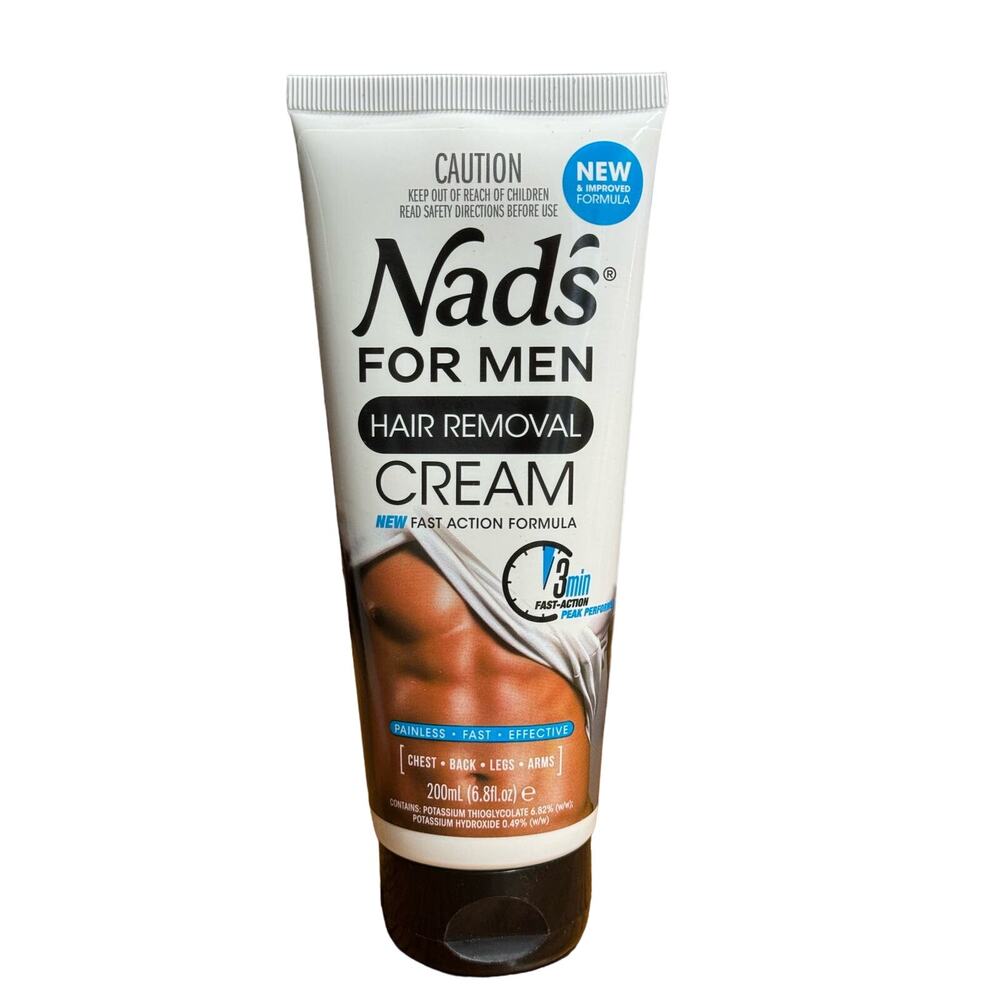 Nad's for Men Hair Removal Cream for Body- Painless Hair Removal For Men- 6.8 oz